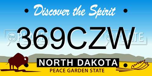 369CZW North Dakota License Plate