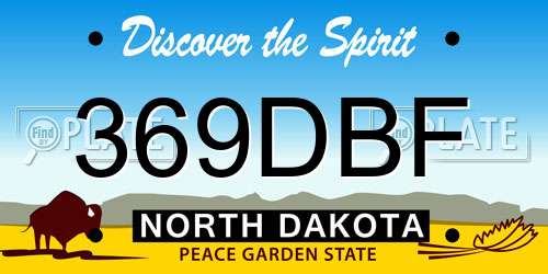 369DBF North Dakota License Plate