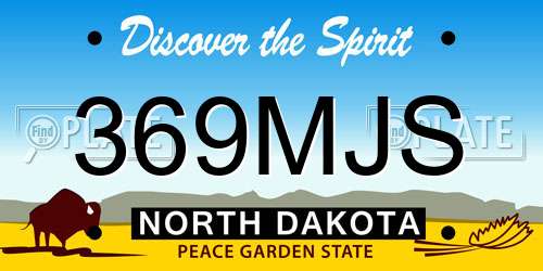 369MJS North Dakota License Plate