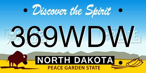369WDW North Dakota License Plate