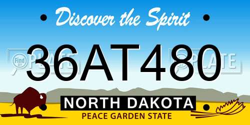 36AT480 North Dakota License Plate