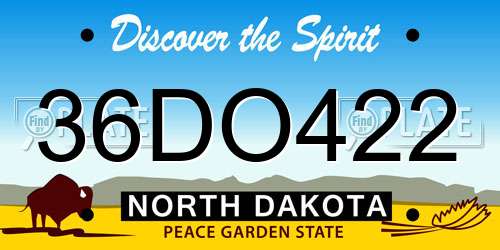 36DO422 North Dakota License Plate