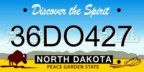 36DO427 North Dakota License Plate