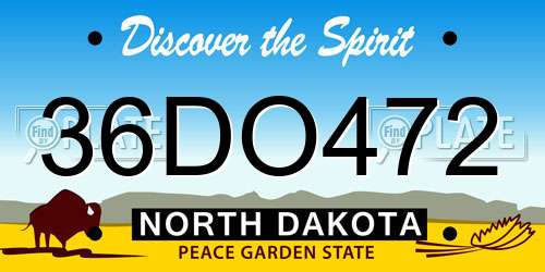 36DO472 North Dakota License Plate