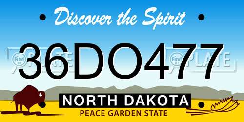 36DO477 North Dakota License Plate