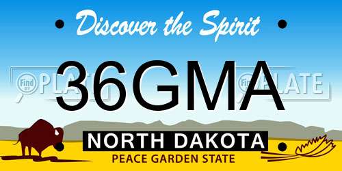 36GMA North Dakota License Plate
