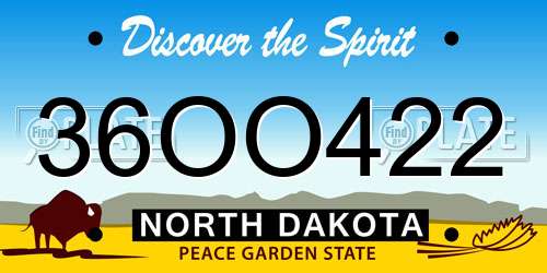 36OO422 North Dakota License Plate
