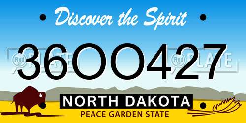 36OO427 North Dakota License Plate