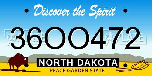 36OO472 North Dakota License Plate