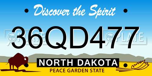 36QD477 North Dakota License Plate