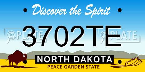 3702TE North Dakota License Plate