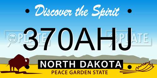 370AHJ North Dakota License Plate