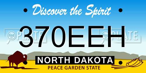 370EEH North Dakota License Plate