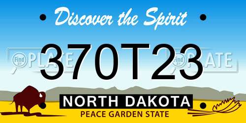 370T23 North Dakota License Plate