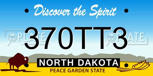 370TT3 North Dakota License Plate