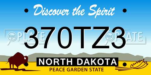 370TZ3 North Dakota License Plate