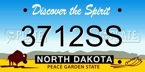 3712SS North Dakota License Plate
