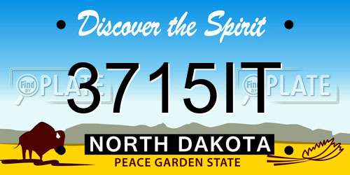 3715IT North Dakota License Plate