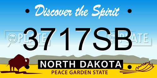 3717SB North Dakota License Plate