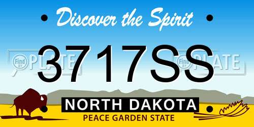 3717SS North Dakota License Plate