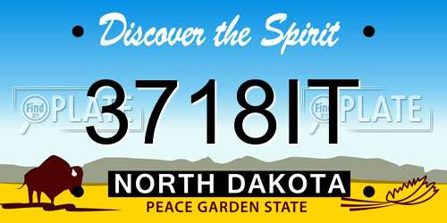 3718IT North Dakota License Plate