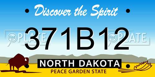 371B12 North Dakota License Plate