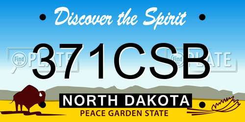 371CSB North Dakota License Plate