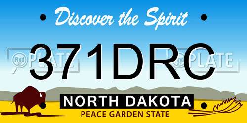 371DRC North Dakota License Plate