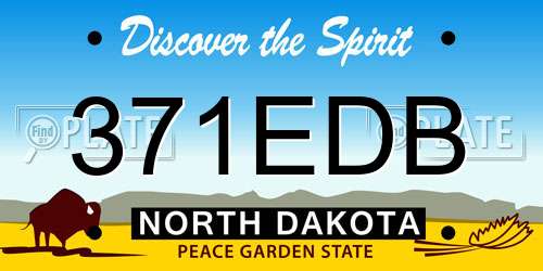 371EDB North Dakota License Plate
