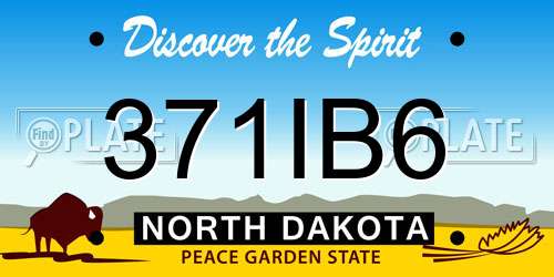 371IB6 North Dakota License Plate