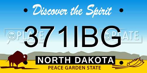371IBG North Dakota License Plate