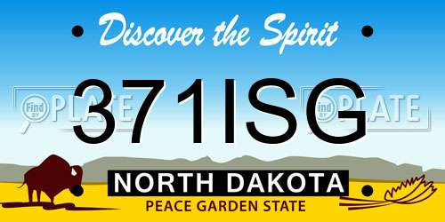 371ISG North Dakota License Plate