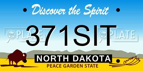 371SIT North Dakota License Plate