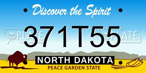 371T55 North Dakota License Plate