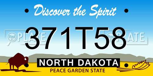 371T58 North Dakota License Plate
