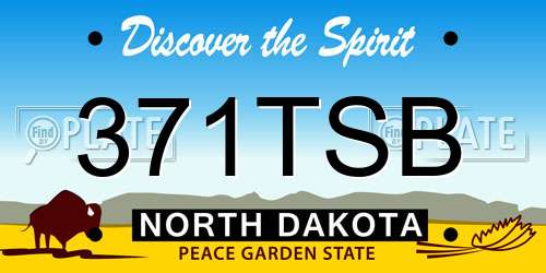 371TSB North Dakota License Plate