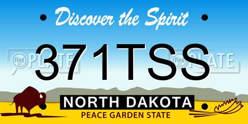 371TSS North Dakota License Plate