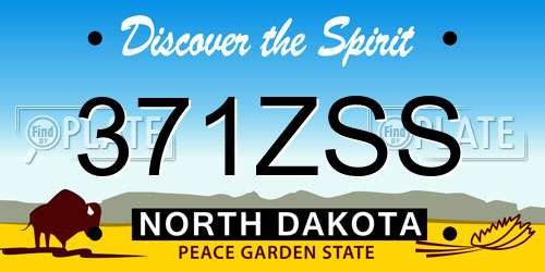 371ZSS North Dakota License Plate