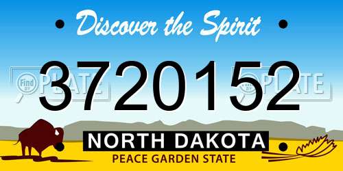 3720152 North Dakota License Plate