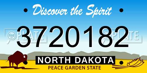 3720182 North Dakota License Plate
