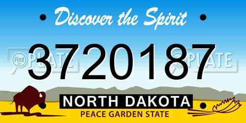 3720187 North Dakota License Plate