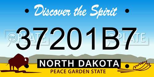 37201B7 North Dakota License Plate