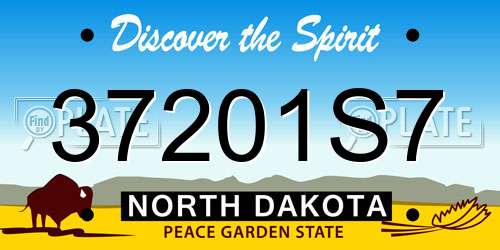 37201S7 North Dakota License Plate