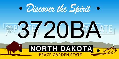3720BA North Dakota License Plate