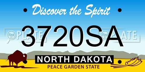 3720SA North Dakota License Plate