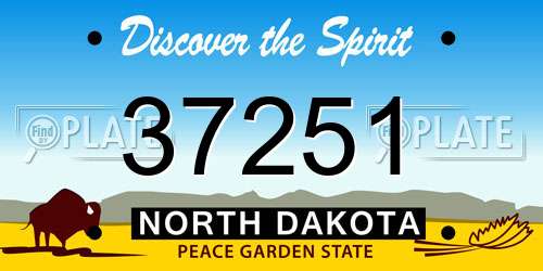 37251 North Dakota License Plate