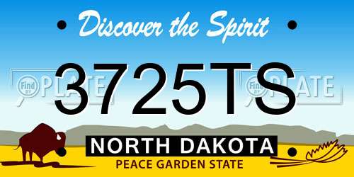 3725TS North Dakota License Plate