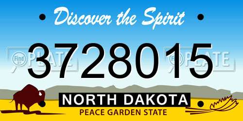 3728015 North Dakota License Plate