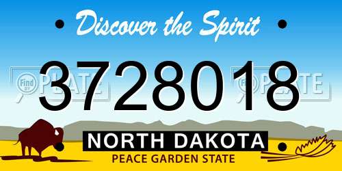 3728018 North Dakota License Plate
