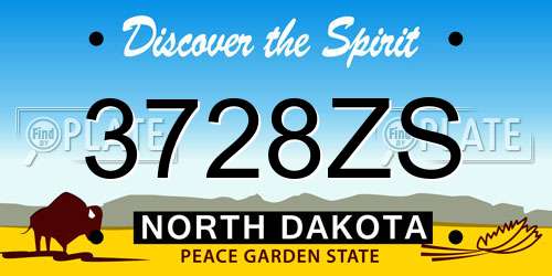 3728ZS North Dakota License Plate